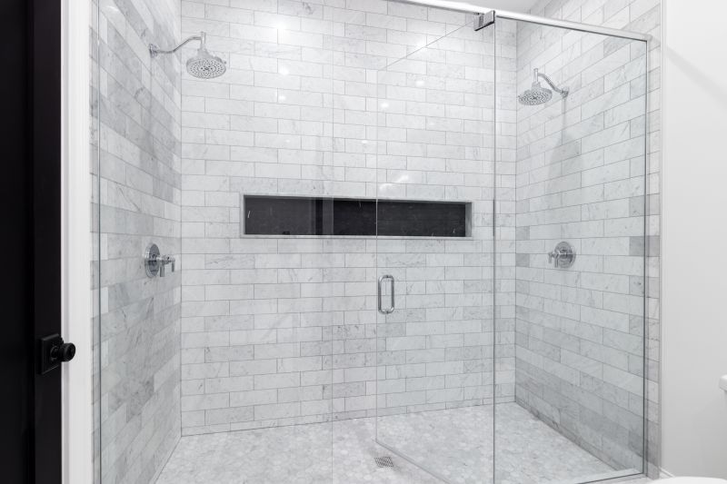 Open-Concept Shower Area with Natural Stone