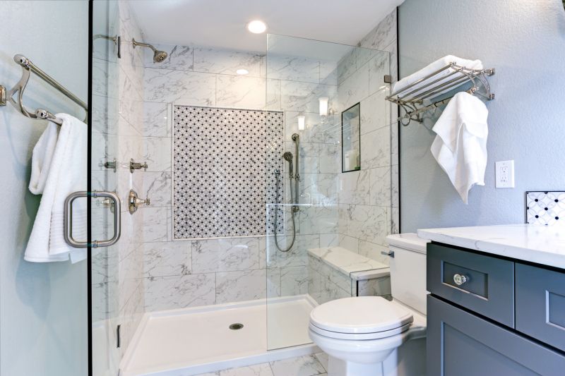 Walk-in Shower with Tiled Accent Wall